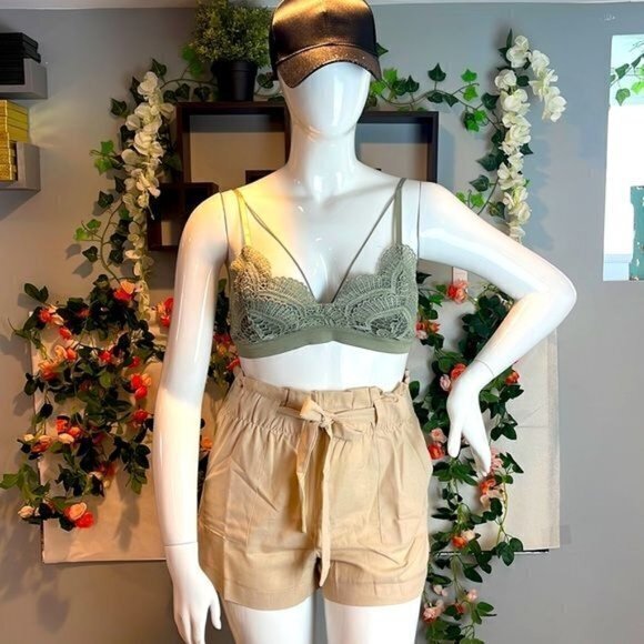 High Rise Linen Sand Shorts‎ Size M RefFNB - Picture 3 of 11